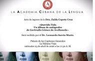 Ingresará Zaida Capote a la Academia Cubana de la Lengua