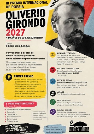 III Premio Internacional de Poesía Oliverio Girondo 2027